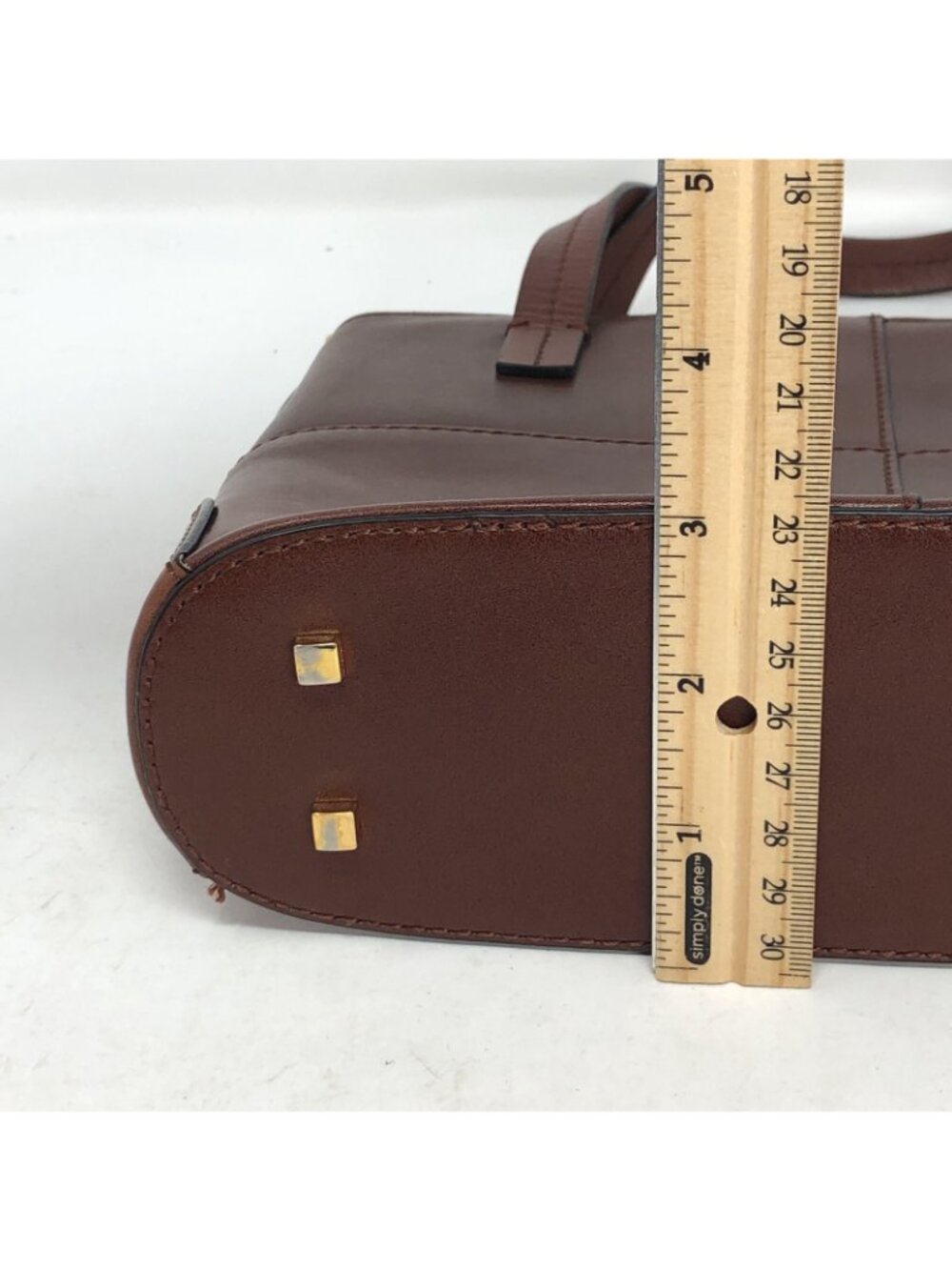 Etienne Aigner Purse Small Brown Genuine Leather Double Handle Hand Bag Casual - Picture 12 of 12